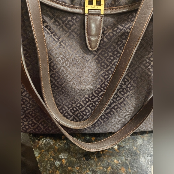 Bally Brown Monogram Canvas Tote - Picture 3 of 7